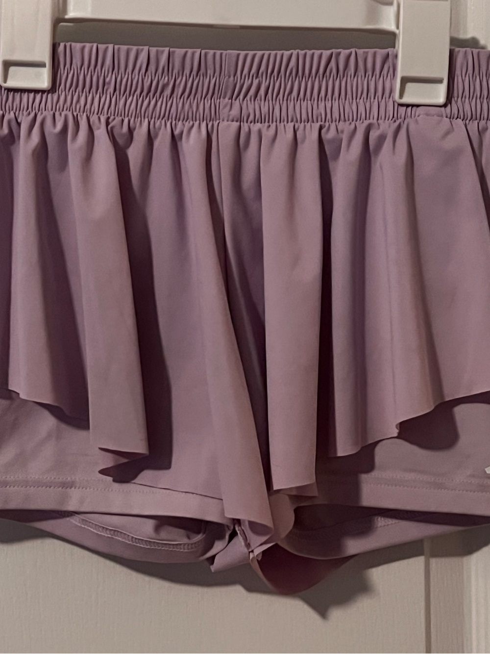 Adidas Girls Flowy 2-in-1 Butterfly Shorts Lavender Purple Kids Size 10 M